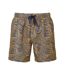 Wombat Mens Patterned Swim Shorts (Navy/Mustard) - UTRW10118