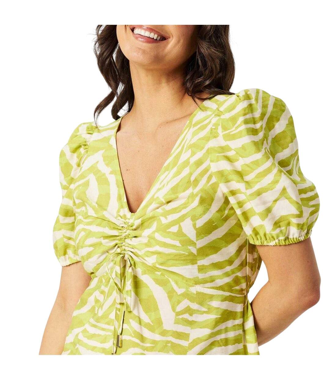 Robe Mi-longue Motif/style Imprimé Zèbre Femme Vert Clair Vif Biba-4