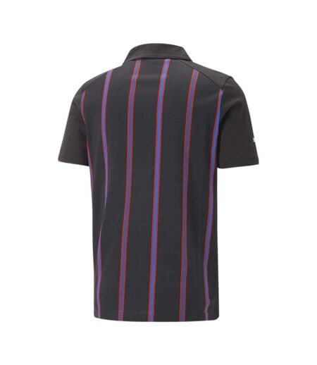 Polo noir/bleu/rouge à rayures homme puma striped - l