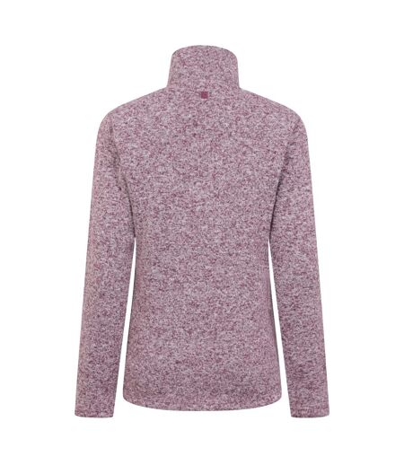 Womens/ladies idris half zip fleece top burgundy Mountain Warehouse