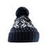 Bonnet Bleu Marine Blanc Beechfield-1