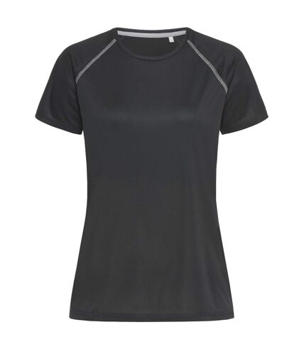 Stedman Womens Active Raglan T-Shirt (Black Opal)