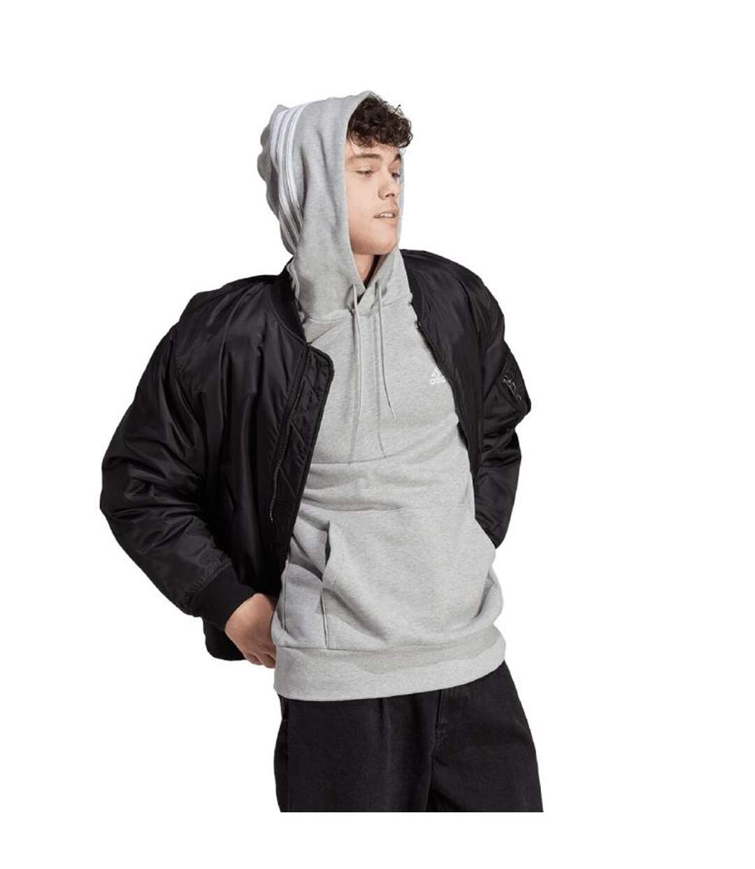Sweat À Capuche Essentials Homme Gris Adidas-1