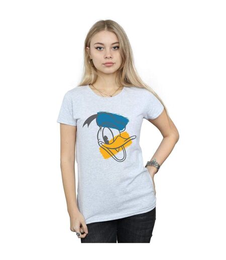 Disney Femme/Les femmes - T-shirt en coton avec tête de Donald Duck (Gris sportif) - UTBI31051