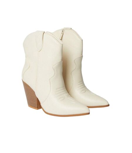 Bottes de cowboy montie femme beige Faith