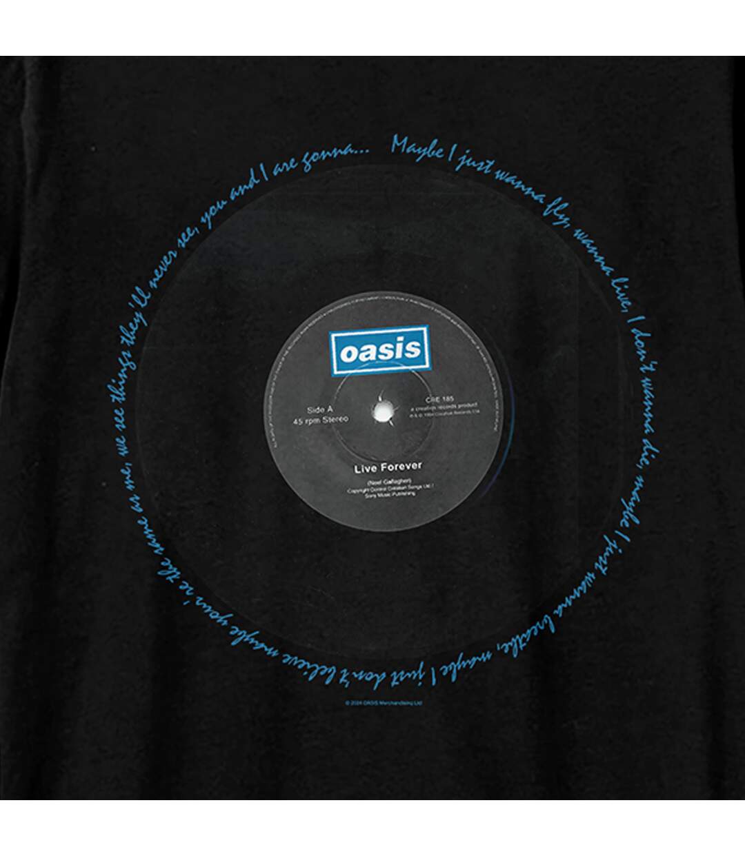 T-shirt live forever adulte noir Oasis Oasis