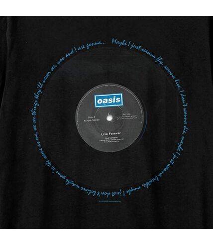 T-shirt live forever adulte noir Oasis