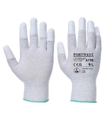 Unisex adult a198 pu fingertip grip gloves xxs grey Portwest