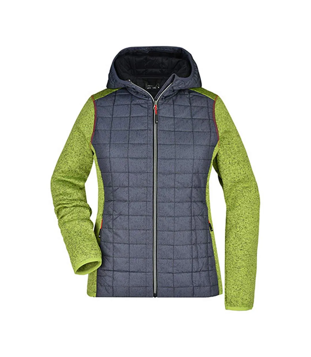 Veste Hybride Femme Jaune Vif Anthracite Chiné James And Nicholson-1