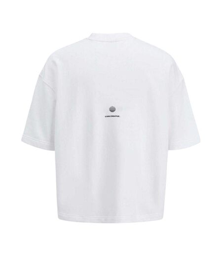 Sweat Motif/style Logo Homme Blanc Vif Jack And Jones