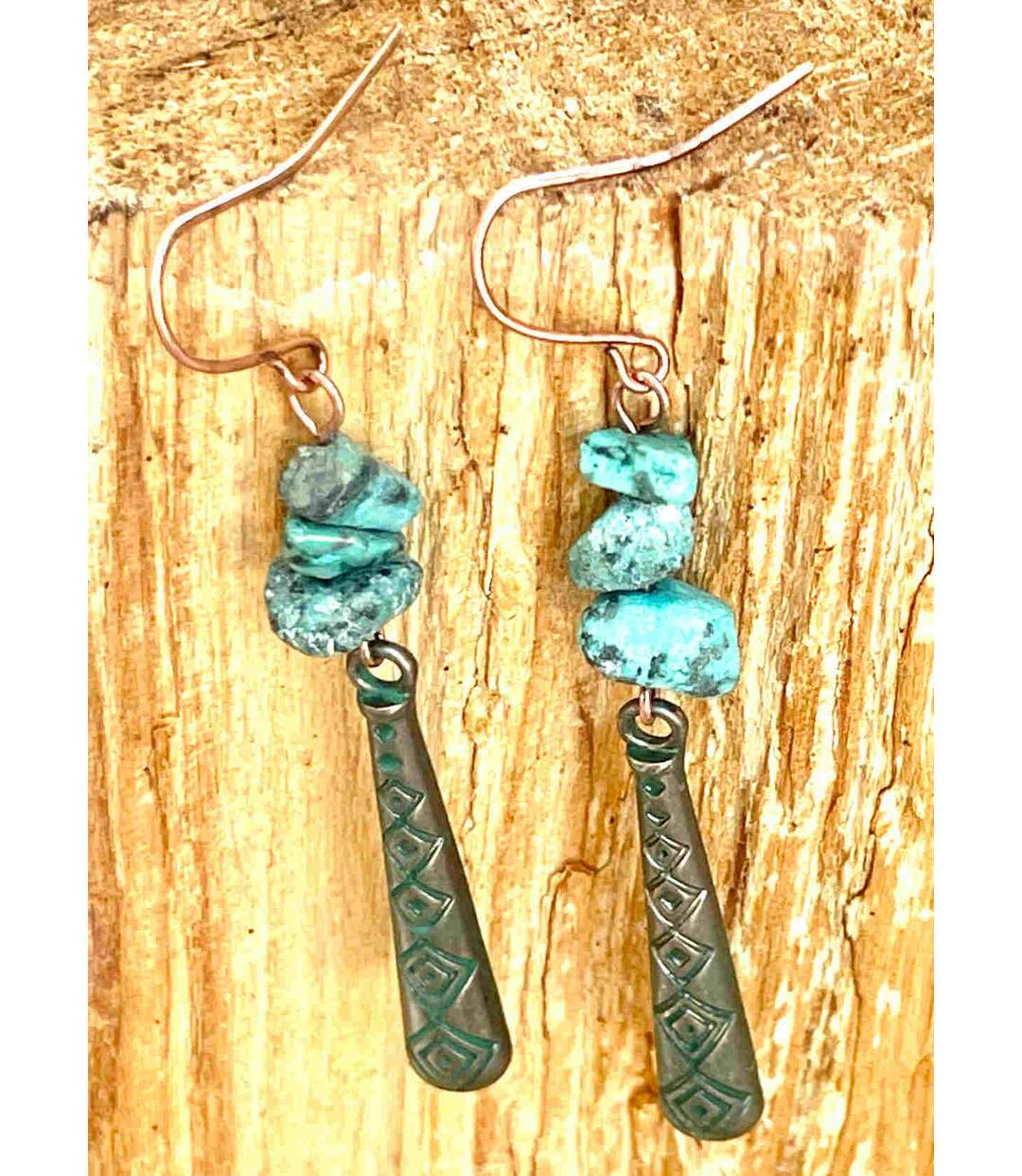 Boucles d'oreille en Turquoise Africaine