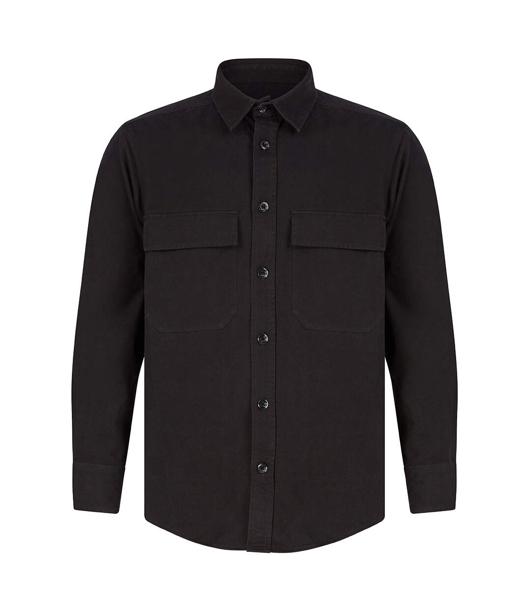 Mens Cotton Drill Overshirt Navy Front Row-3