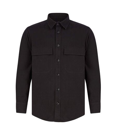 Mens Cotton Drill Overshirt Navy Front Row