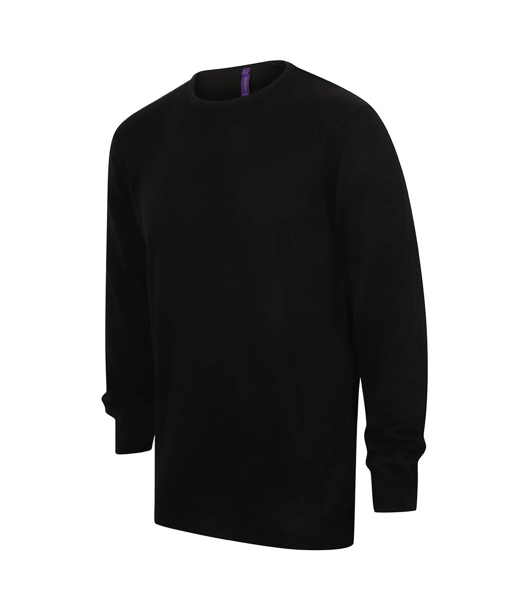 Henbury Mens Crew Neck 12 Gauge Fine Knit Jumper / Sweatshirt (Black) - UTRW664