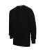 Henbury Mens Crew Neck 12 Gauge Fine Knit Jumper / Sweatshirt (Black)