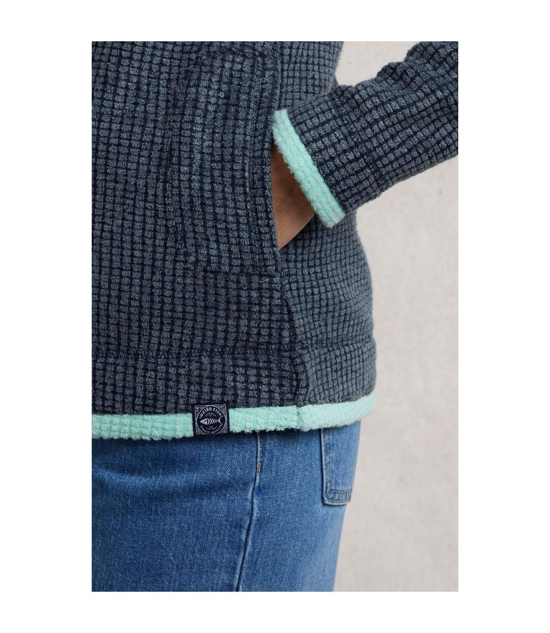 Womens/ladies ariana grid eco friendly full zip fleece jacket rich navy Weird Fish-4