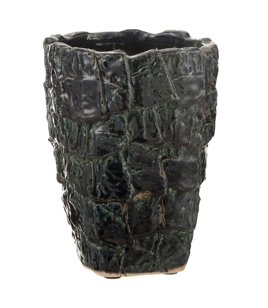Vase Design en Céramique Akane 28cm Vert Pétrole-1