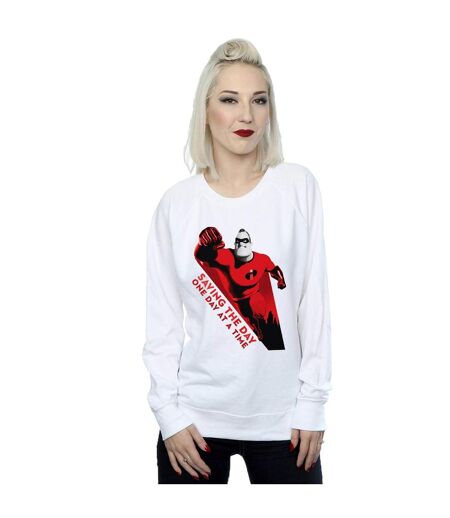 Disney Sweat Womens/Ladies The Incredibles Saving The Day (Les incroyables sauvent la journée) (Blanc) - UTBI32088
