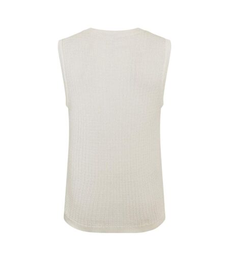 Womens/ladies Textured Crew Neck Vest Top Vintage White Jack Wills