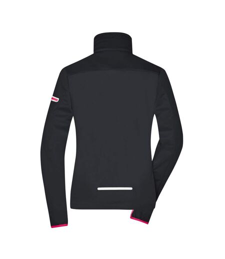 Veste Softshell Femme Noir Rouge Clair James And Nicholson