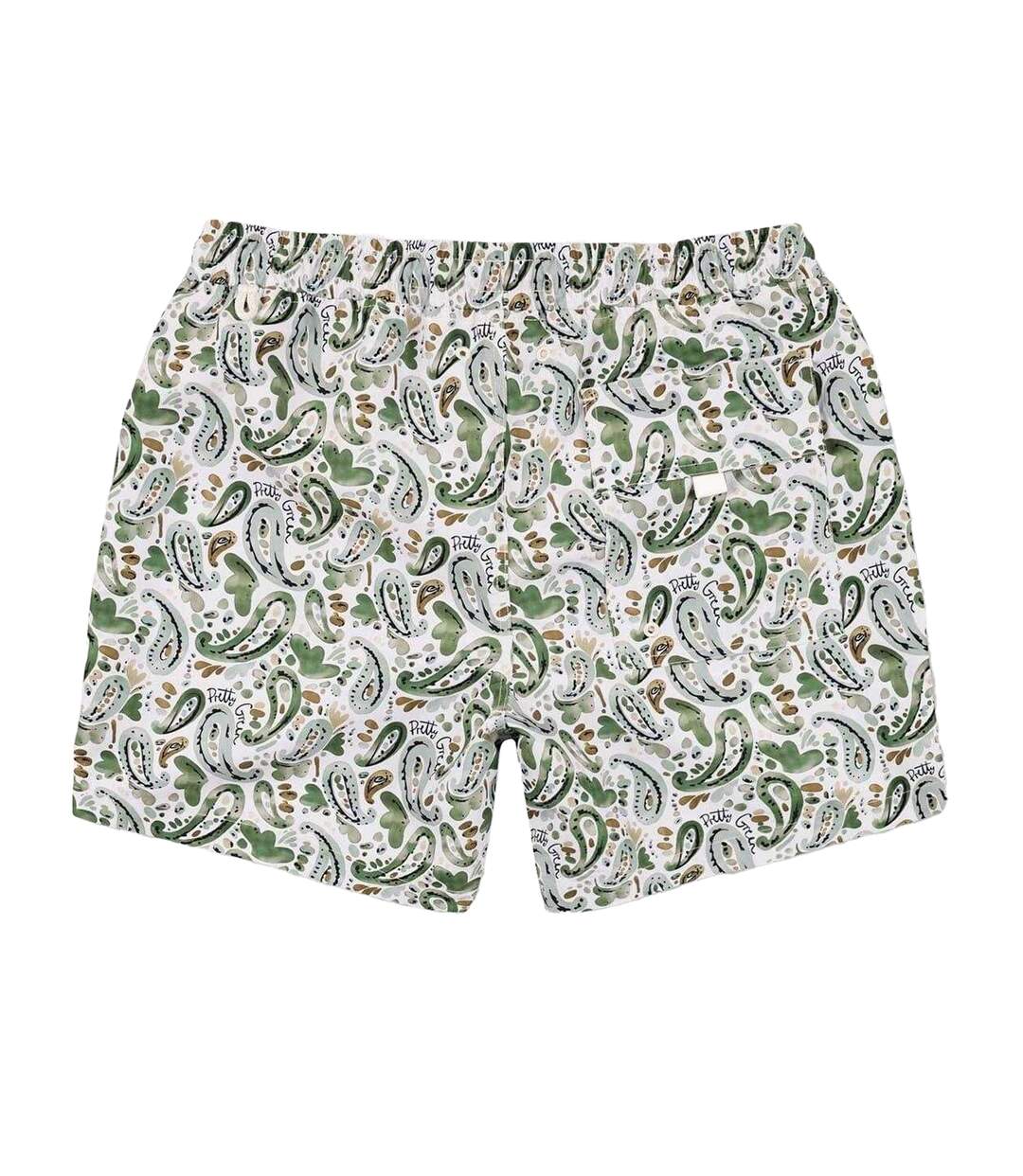 Mens Paisley Regular Swim Shorts Stone Print Pretty Green-3