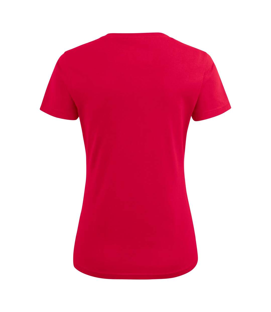 Womens/ladies V Neck T-shirt Red Printer-3