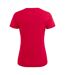 Womens/ladies V Neck T-shirt Red Printer-3