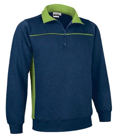 Sweat bicolore - Homme - réf THUNDER - bleu marine et vert pomme