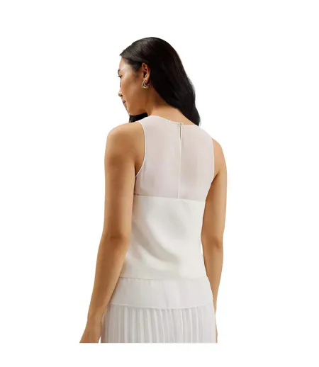 Débardeur Sans Manches Femme Blanc Cassé Ted Baker