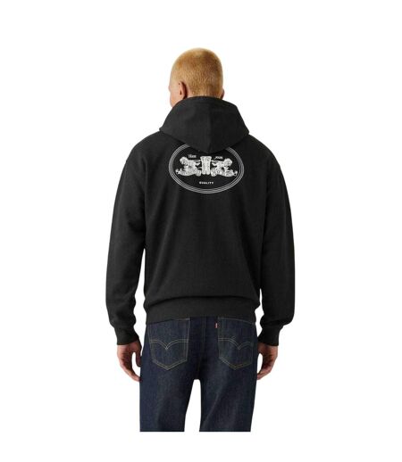 Mens Batwing Logo Cotton Blend Relaxed Fit Hoodie Black Levis