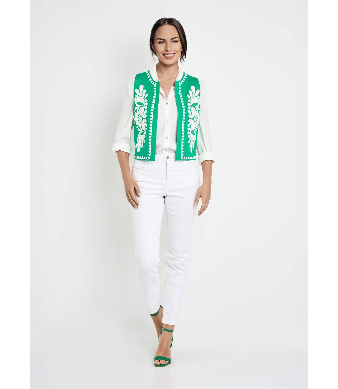 Gilet sans manches en maille et broderies-3