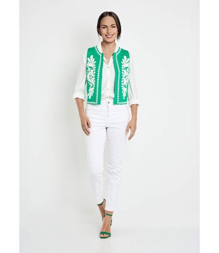 Gilet sans manches en maille et broderies