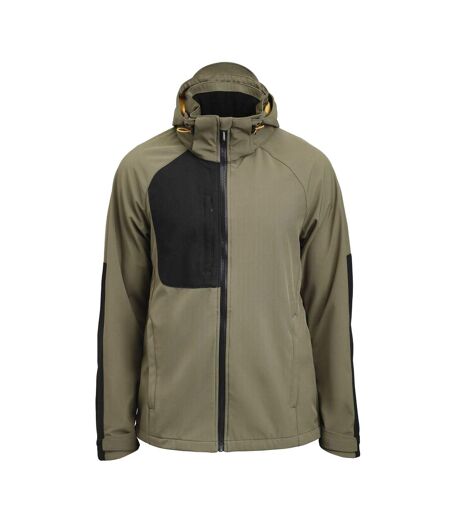 Mens Oxygen Soft Shell Jacket Olive Green Black Jobman