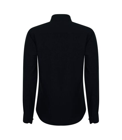 Henbury Womens/Ladies Wicking Anti-bacterial Long Sleeve Work Shirt (Black)