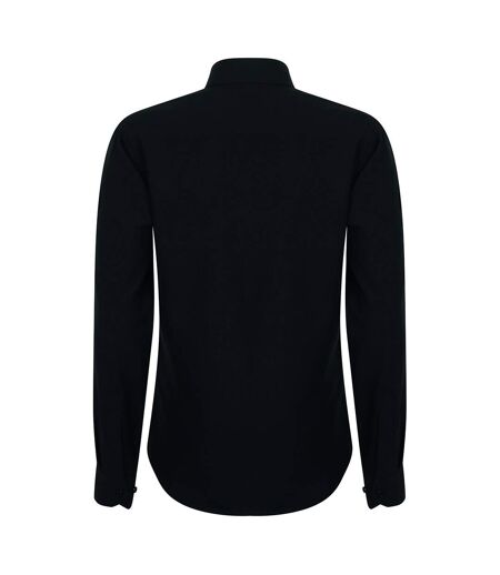 Henbury Womens/Ladies Wicking Anti-bacterial Long Sleeve Work Shirt (Black) - UTRW2697