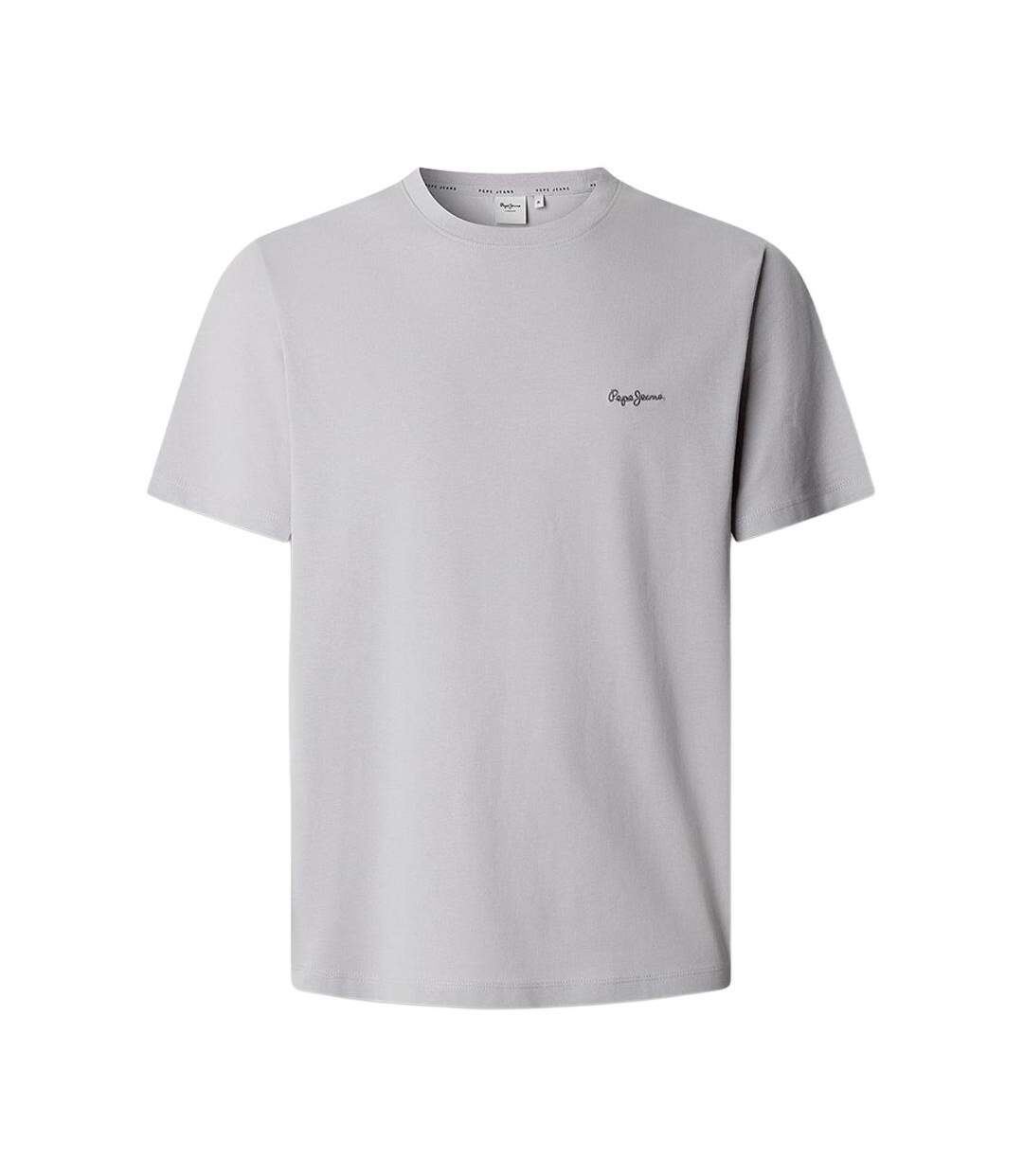 T-Shirt gris clair homme pepe jeans contrast connor-1