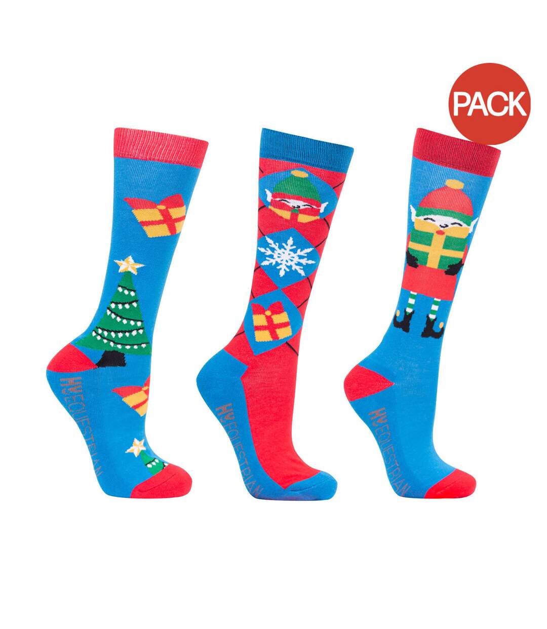 Chaussettes jolly elves femme bleu / rouge Hy-1