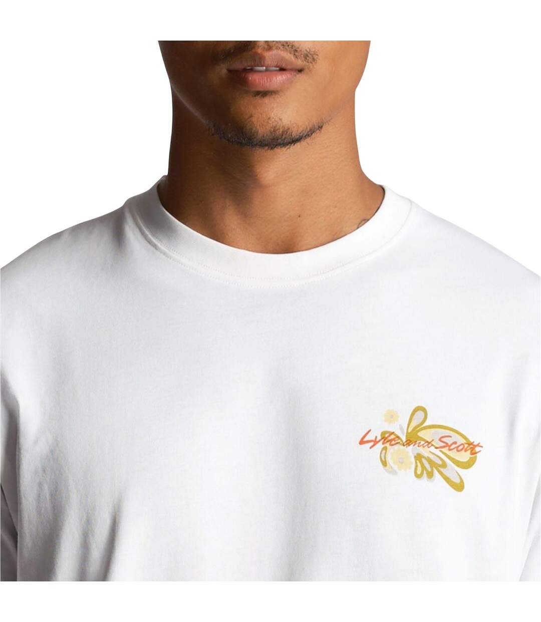 T-shirt Motif Graphique Homme Blanc Lyle & Scott-4