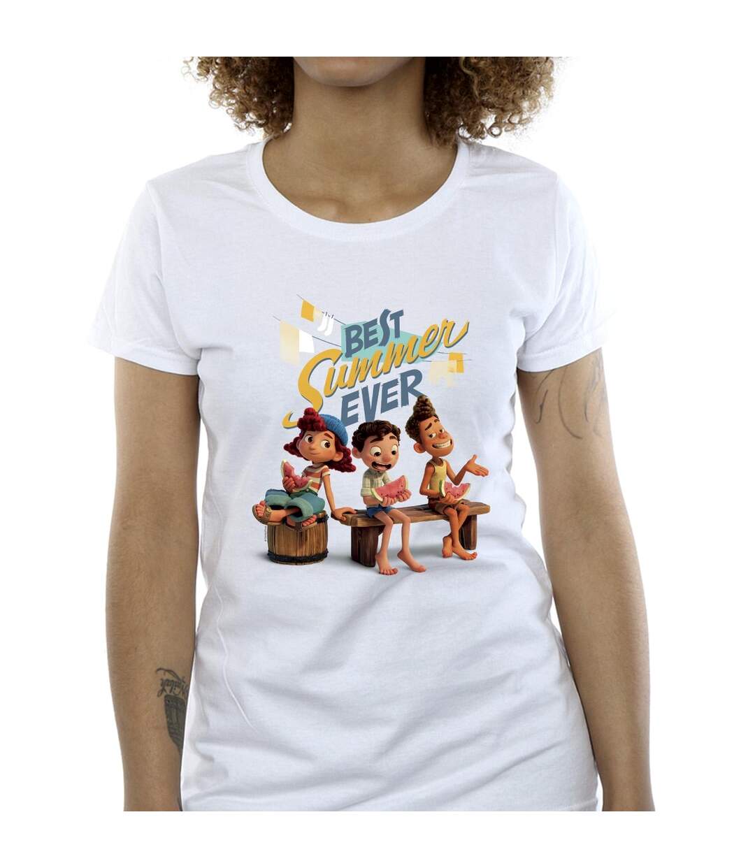 Disney T-shirt en coton Luca Best Summer Ever Womens/Ladies (Blanc) - UTBI26235-3