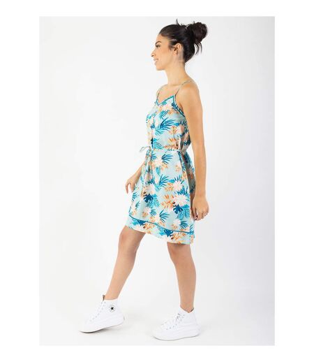 Robe courte légère à fines bretelles ALMA imprimé fleurs exotiques Coton Du Monde