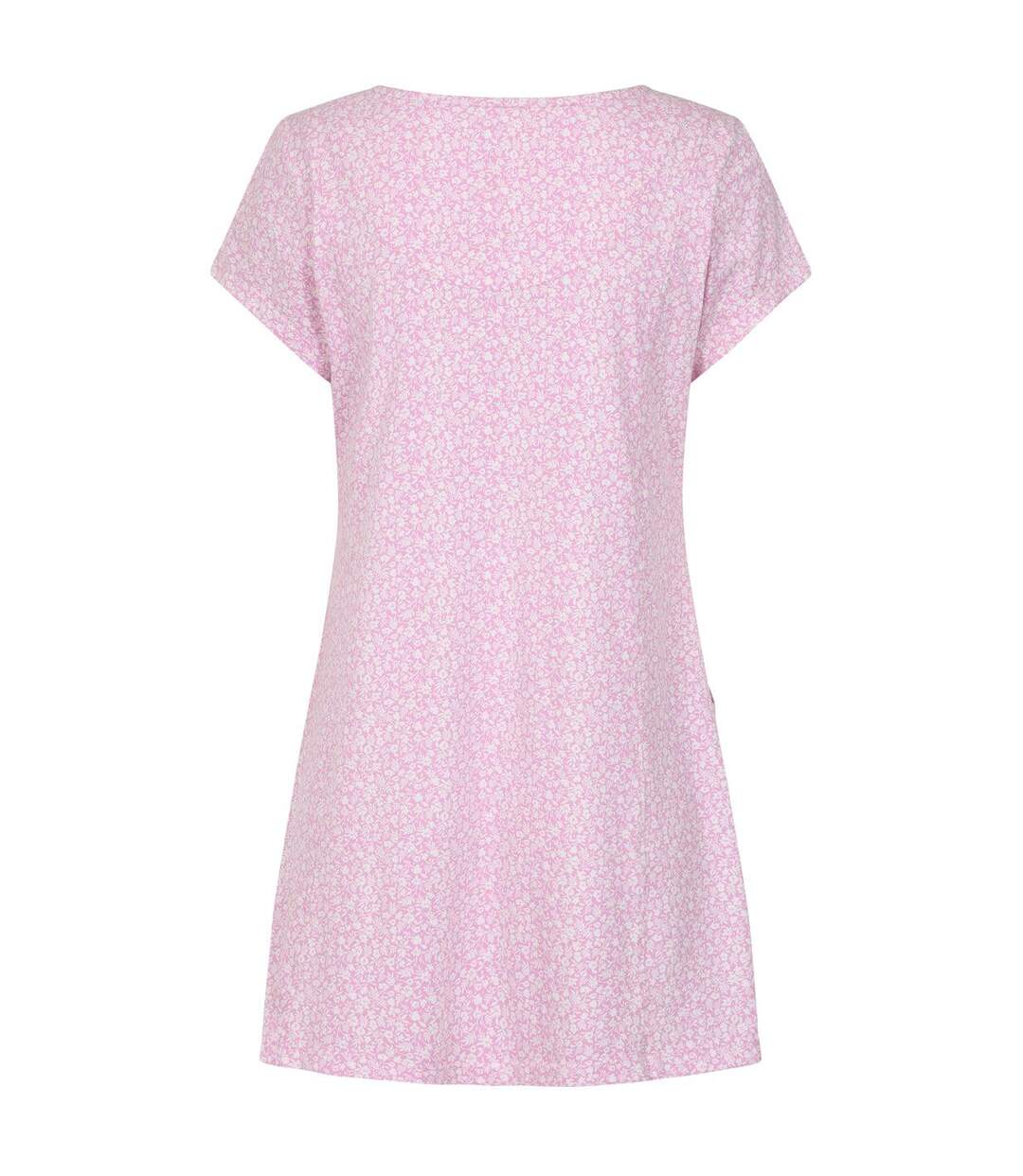 Womens/ladies Ditsy Print Tunic Top Pink Lazy Jacks-2