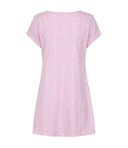Womens/ladies Ditsy Print Tunic Top Pink Lazy Jacks