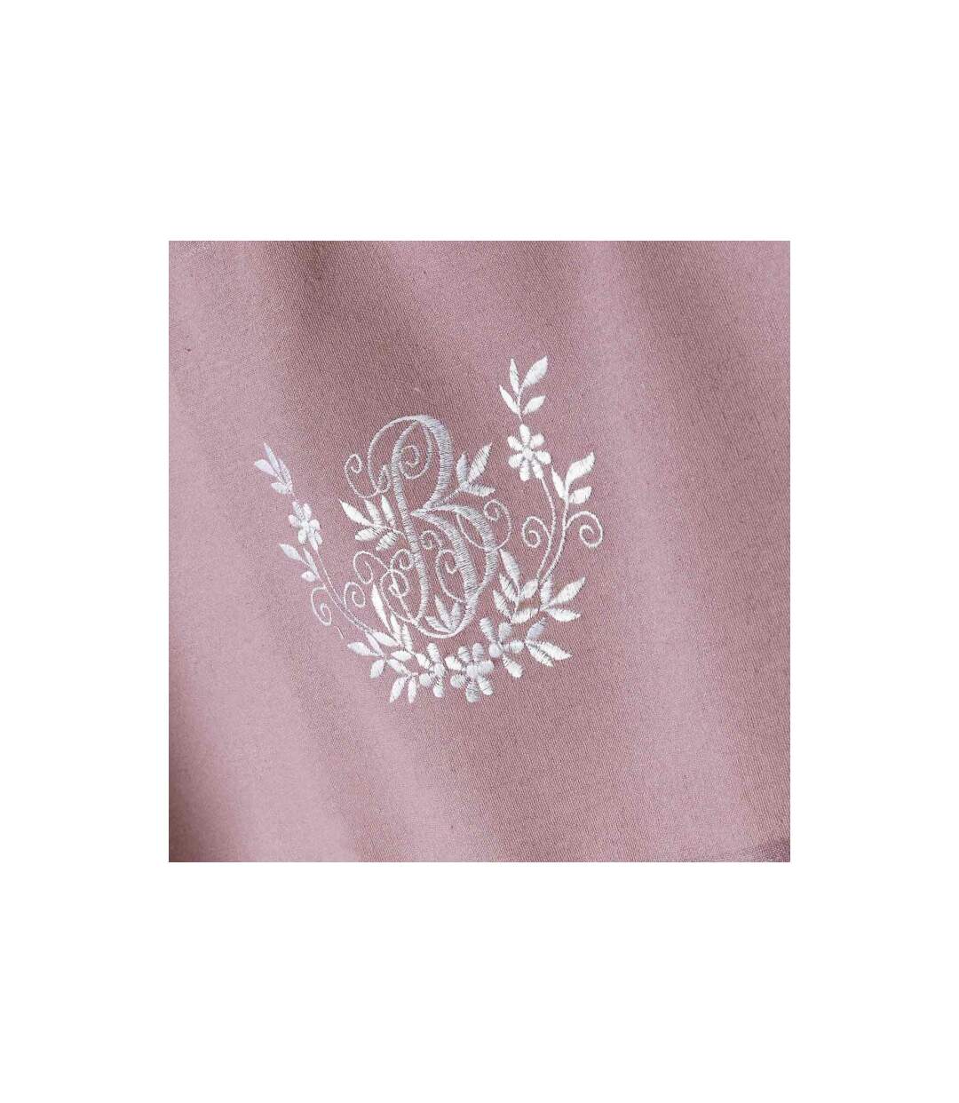Nappe Brodée Bonheur 140x240cm Rose-2