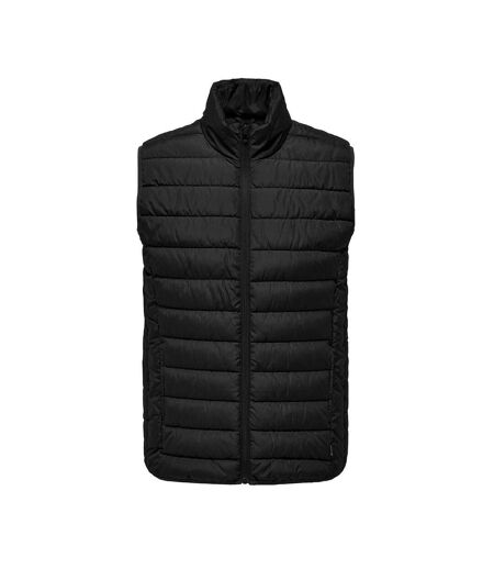 Doudoune sans Manche Noir Homme Only & Sons Quilt Vest - L