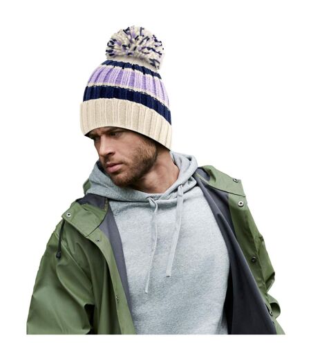 Bonnet Rayé Hygge Blanc Lilas Beechfield