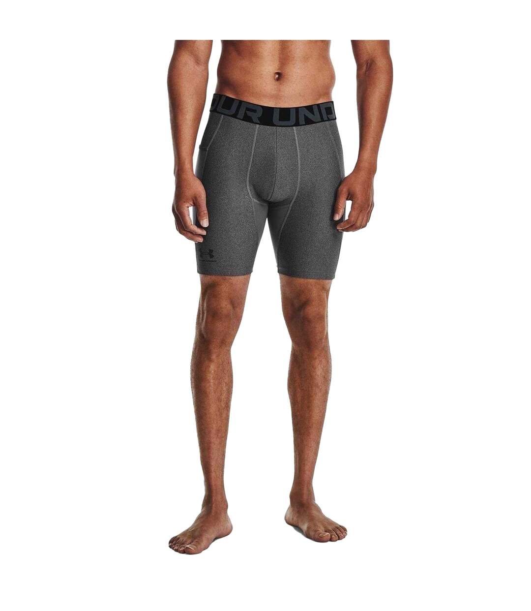 Mens Heatgear Fitted Compression Shorts Carbon Heather Under Armour-3