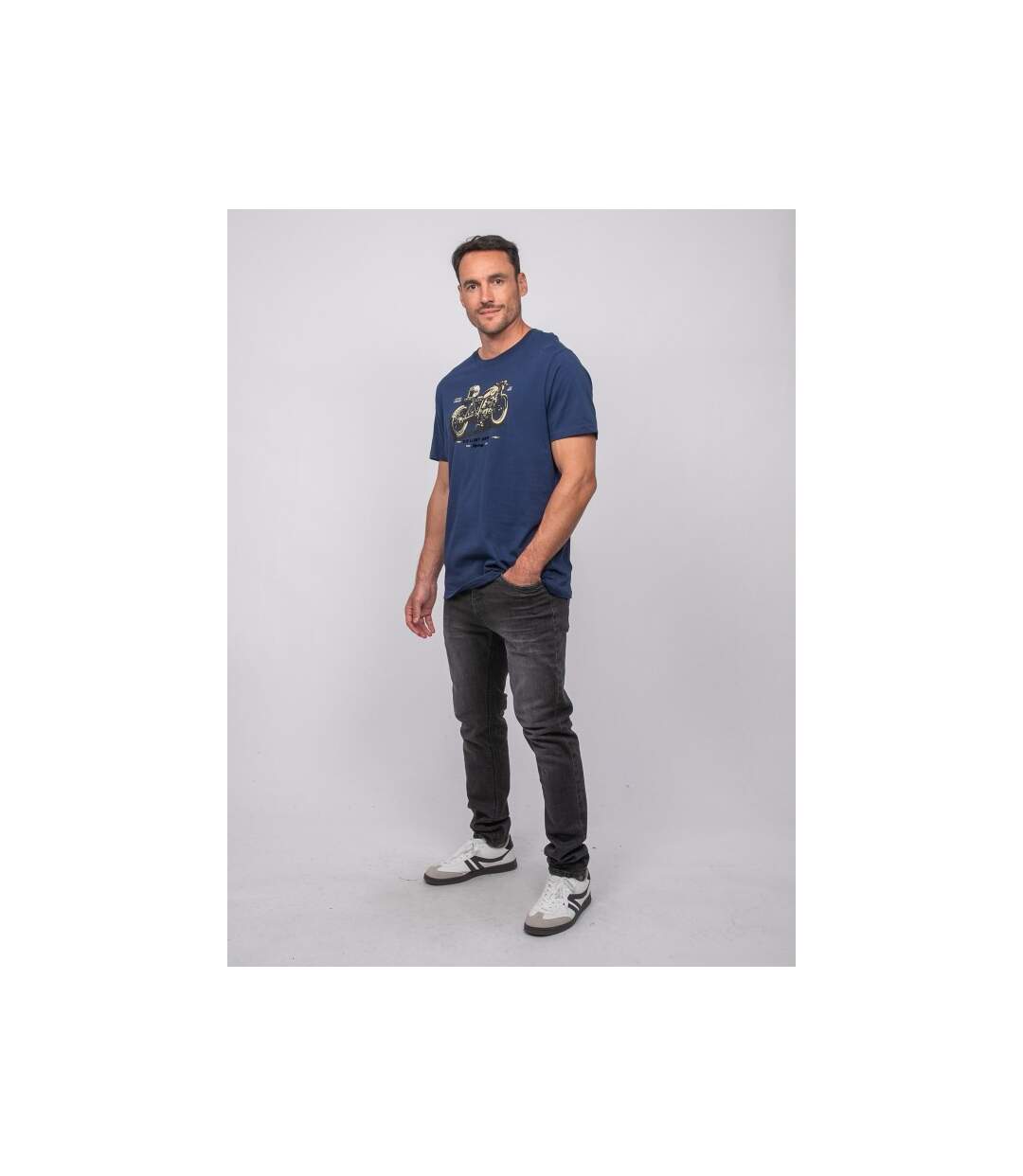 T shirt manches courtes coton motif moto JATOULO-4