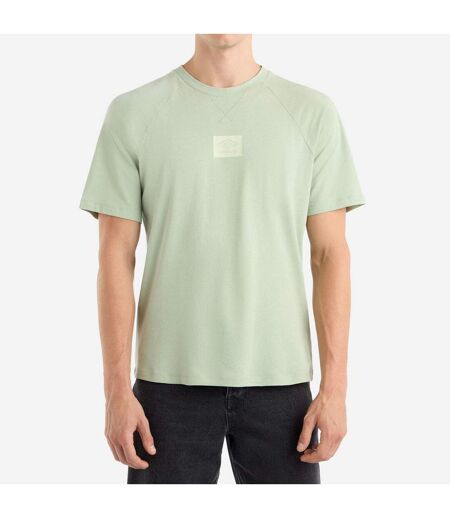 Mens layered box logo t-shirt frosty green Umbro