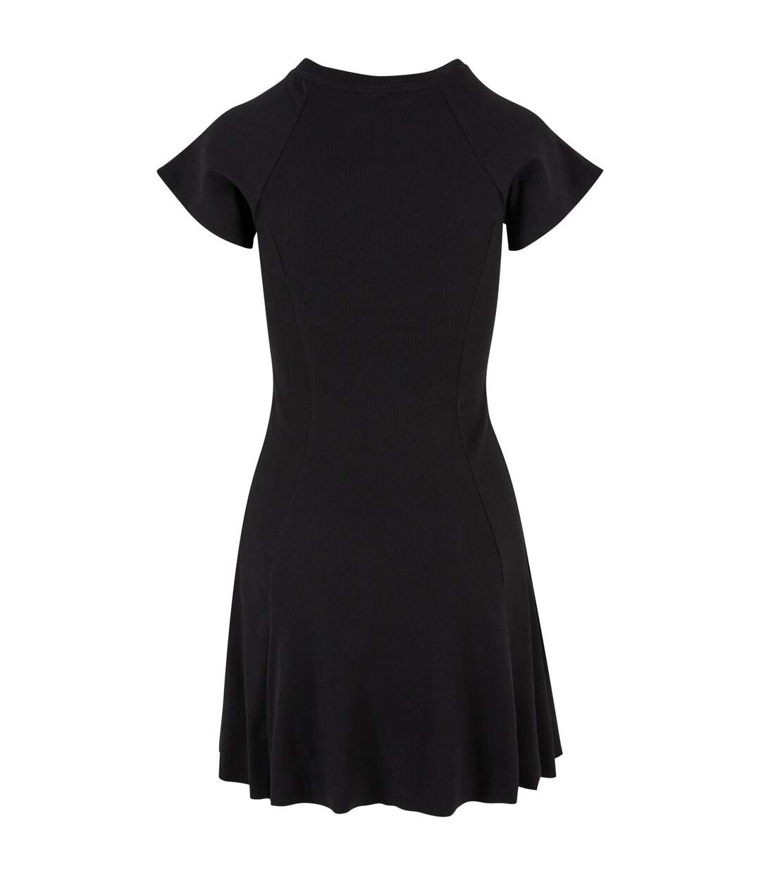Womens/ladies Ribbed Skater Dress Black Urban Classics-2