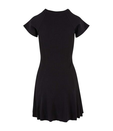 Womens/ladies Ribbed Skater Dress Black Urban Classics